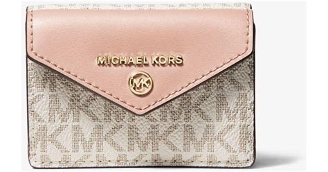 michael kors soft pink trifold wallet|Michael Kors small trifold wallet.